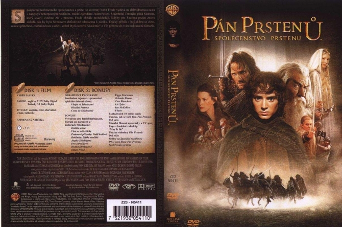 obal dvd pan prstenu spolecenstvo prstenu